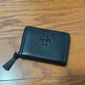 Tory Burch Black Pebbled Leather Wallet